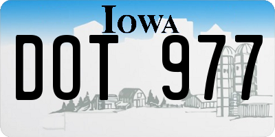 IA license plate DOT977