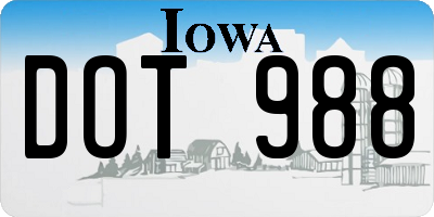 IA license plate DOT988