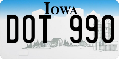 IA license plate DOT990
