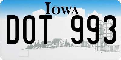 IA license plate DOT993