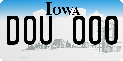 IA license plate DOU000