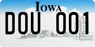IA license plate DOU001