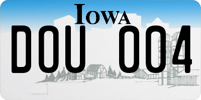 IA license plate DOU004