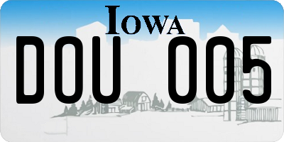 IA license plate DOU005