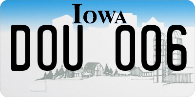 IA license plate DOU006