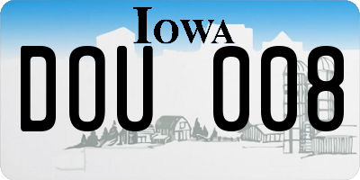 IA license plate DOU008