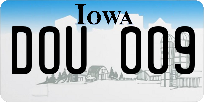 IA license plate DOU009
