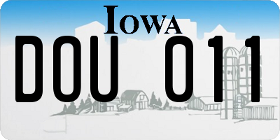 IA license plate DOU011