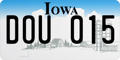 IA license plate DOU015