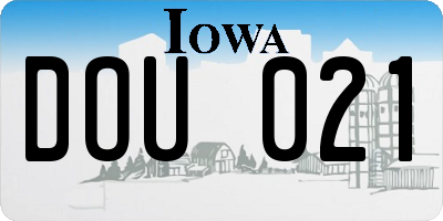 IA license plate DOU021