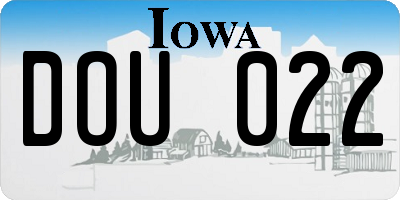 IA license plate DOU022