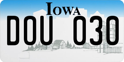 IA license plate DOU030