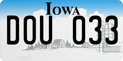 IA license plate DOU033