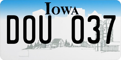 IA license plate DOU037