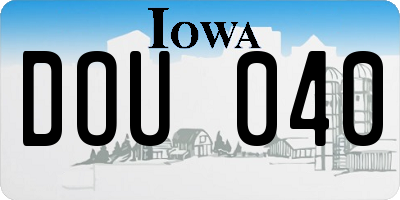IA license plate DOU040