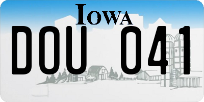IA license plate DOU041