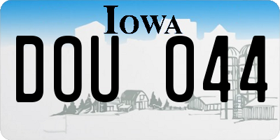 IA license plate DOU044