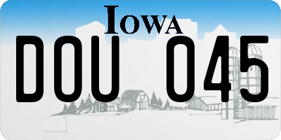 IA license plate DOU045