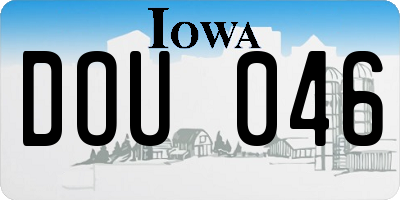 IA license plate DOU046