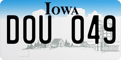 IA license plate DOU049