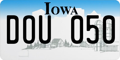 IA license plate DOU050