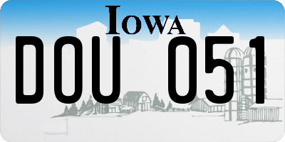 IA license plate DOU051