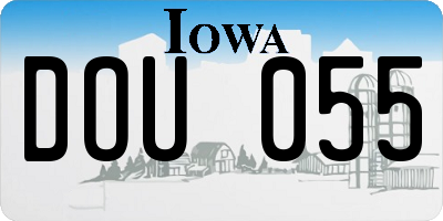 IA license plate DOU055