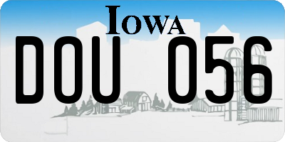 IA license plate DOU056