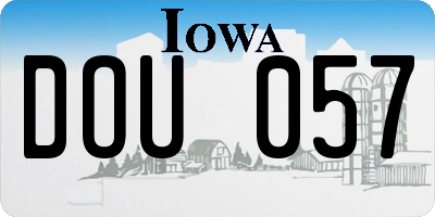 IA license plate DOU057