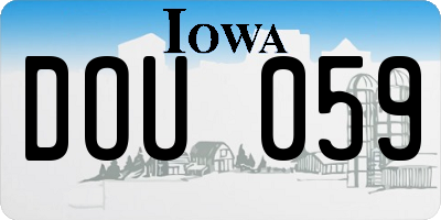 IA license plate DOU059