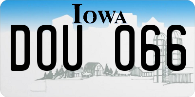 IA license plate DOU066