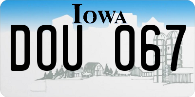 IA license plate DOU067