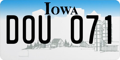 IA license plate DOU071