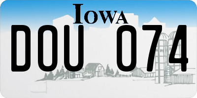 IA license plate DOU074