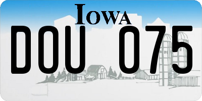 IA license plate DOU075