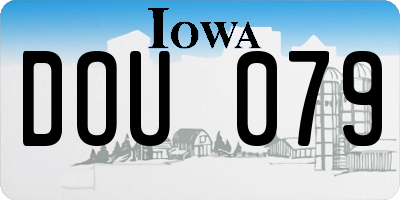 IA license plate DOU079