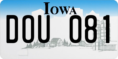 IA license plate DOU081