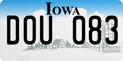 IA license plate DOU083
