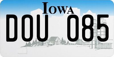 IA license plate DOU085