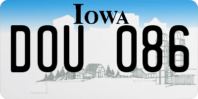 IA license plate DOU086