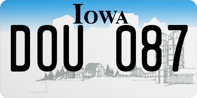 IA license plate DOU087