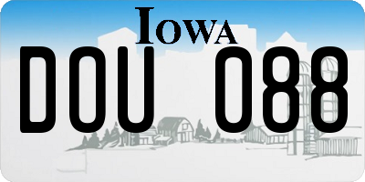 IA license plate DOU088