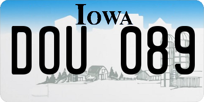 IA license plate DOU089