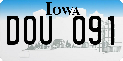 IA license plate DOU091
