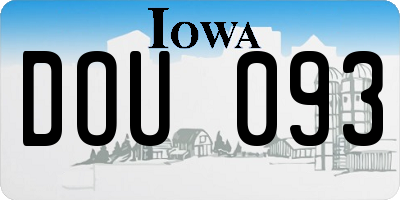 IA license plate DOU093