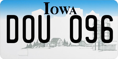 IA license plate DOU096