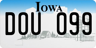 IA license plate DOU099