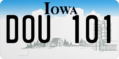 IA license plate DOU101