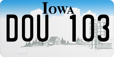 IA license plate DOU103