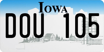 IA license plate DOU105